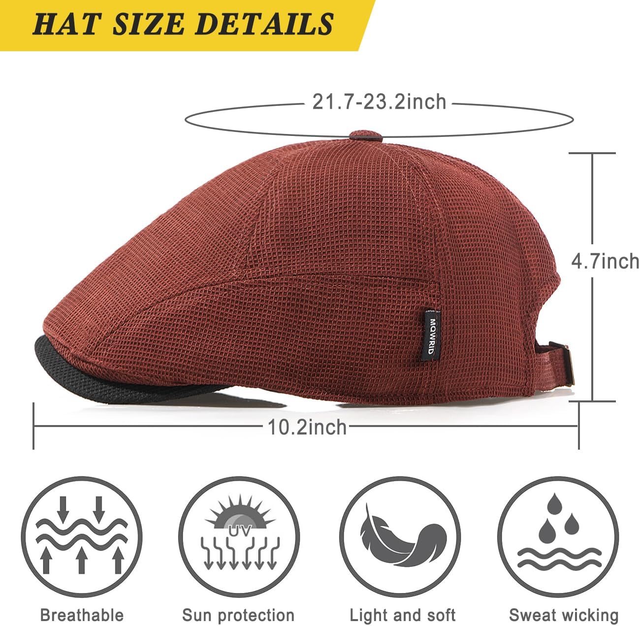 British Retro Newsboy Hat Breathable Painter Hat Adjustment Beret Ivy Cap Irish Cabbie Driving Hunting Hats - Image 5
