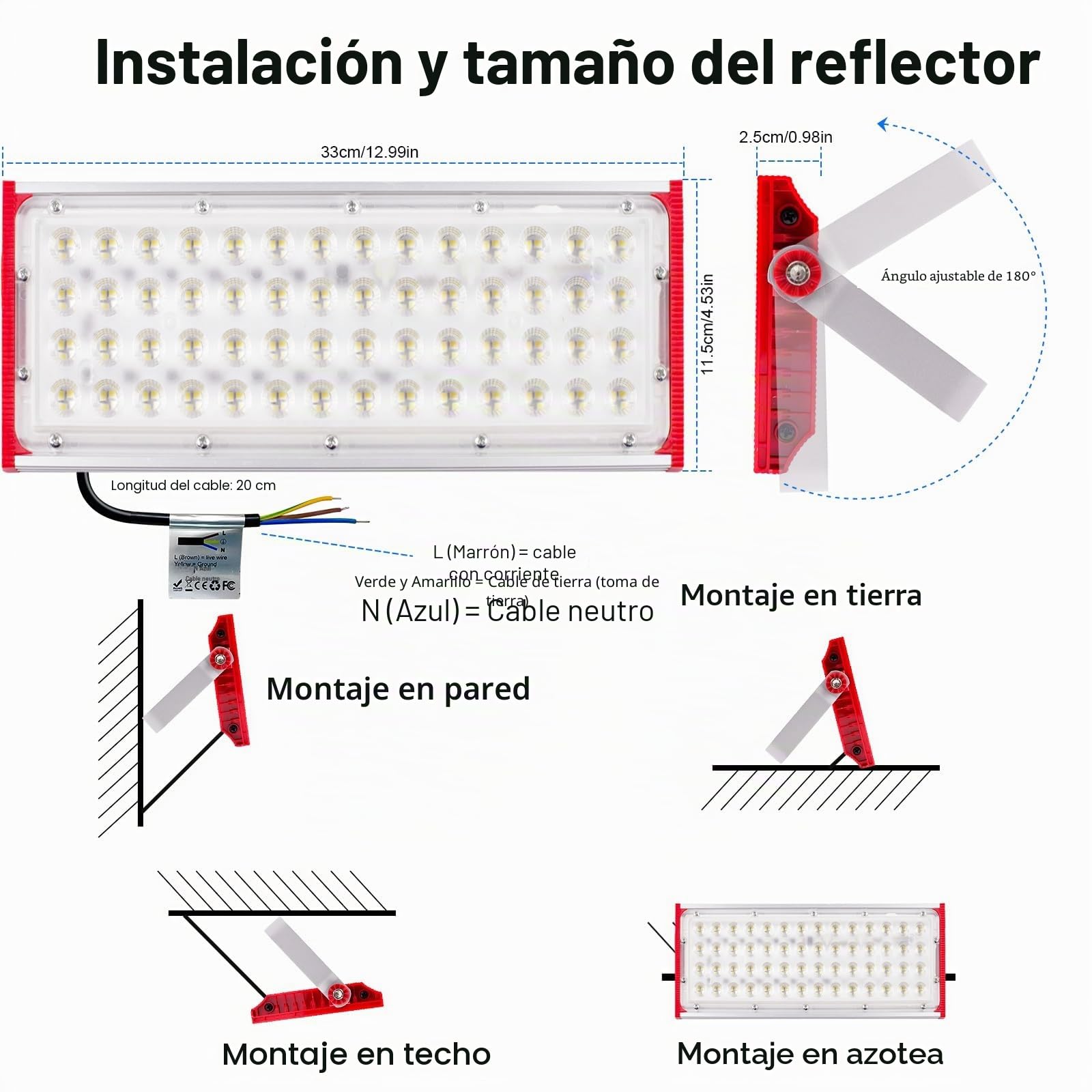 Focos LED Exterior 200W, 20.000 lúmenes Proyector LED Exterior IP66 Impermeable foco exterior de Floodlight 2 Piezas foco blanco frío de 6500K, luz de inundación para almacén garaje jardín patio