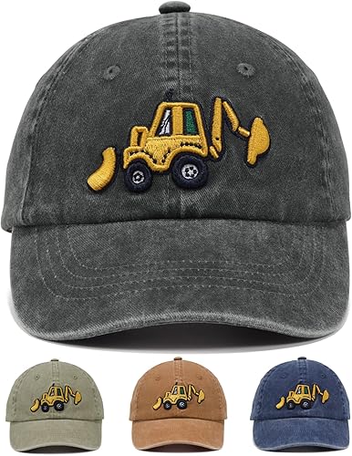 Gorra de béisbol bordada para niños de 2 a 5 años, ajustable, vintage, de algodón lavado, para niños y niñas