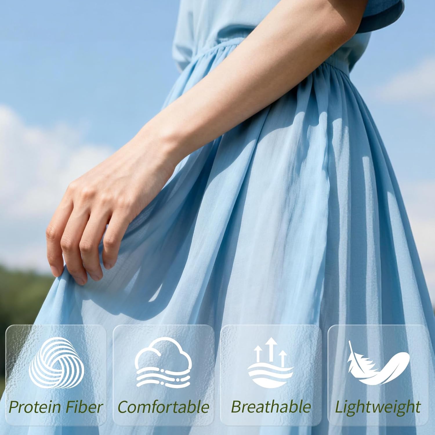 8 Momme 55" Wide 100% Mulberry Silk Chiffon Fabric by The Yard Sheer, Soft & Lightweight Pure Silk Fabric for Sewing Dresses, Scarves & DIY Crafts (White, 2 Yard)