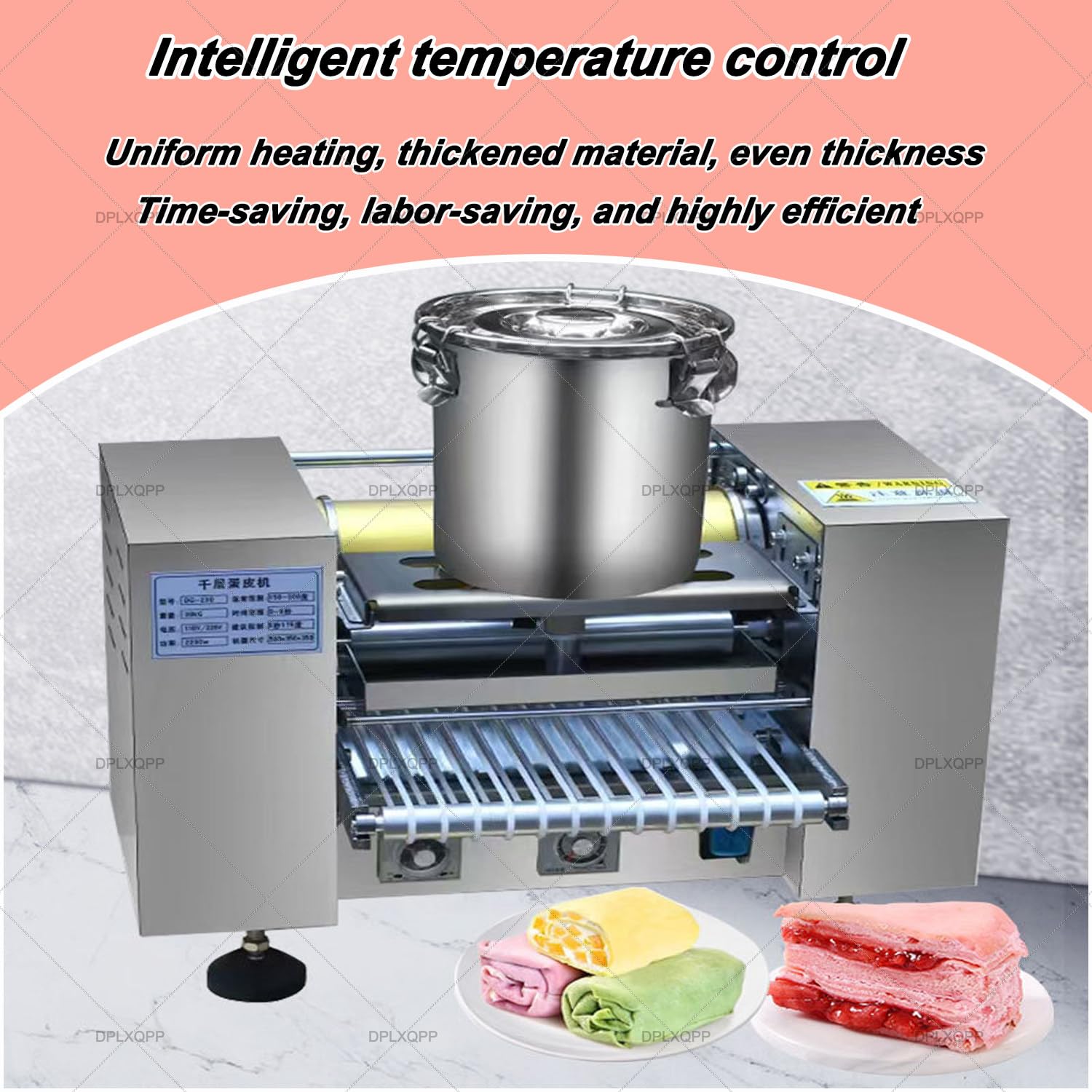 Maszyna do naleśników, wytrzymała maszyna do naleśników, konstrukcja ze stali nierdzewnej, moc 2800 W, produkuje 200-300 naleśników na godzinę, powierzchnia do gotowania 20 cm