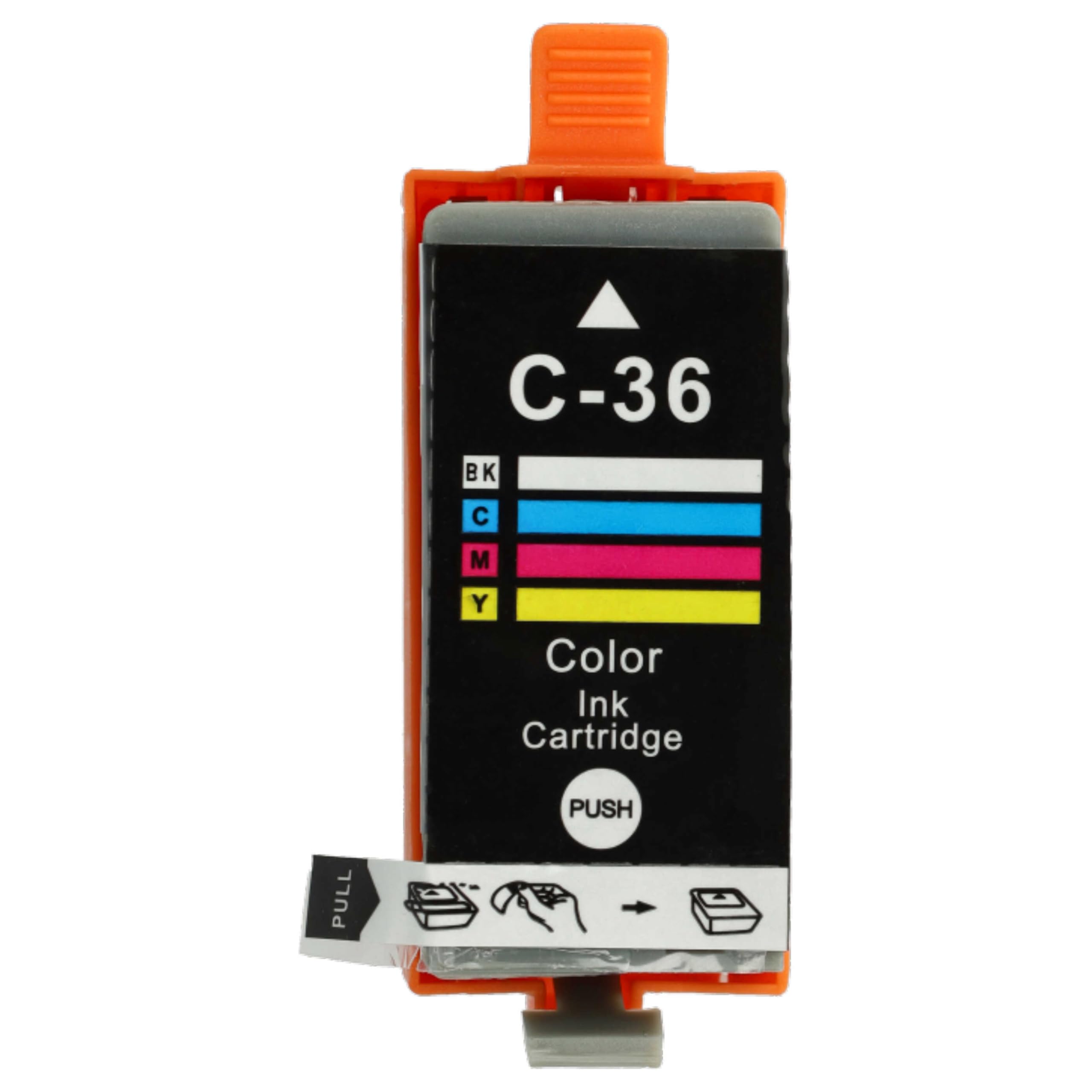 vhbw 10x Tintenpatronen Ersatz für Canon CLI-36C | CLI-36, PGI-35, PGI-35BK für Drucker (Kompatibel)