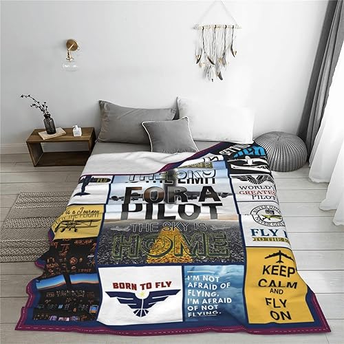 Miniatura 5 de Manta de avión para amantes de pilotos, regalos para él, hombres y niños, manta de decoración de piloto, ideas de regalos de aviación, manta de