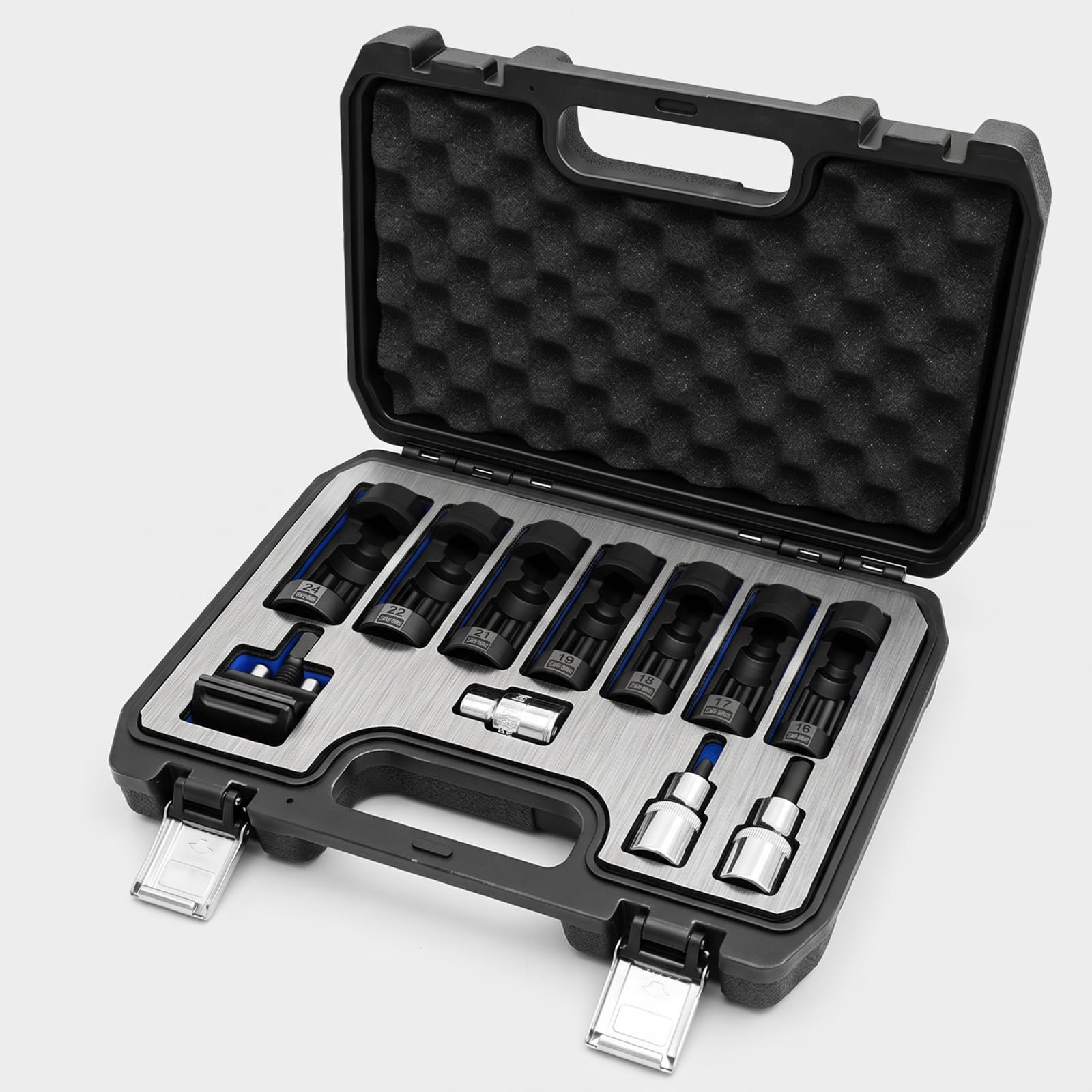 Sharplace Juego Llaves Vaso Automotrices con 7 Dados y Adaptador Compatible con Carracas y Herramientas Neumáticas para Instalación y smontaje Tuercas