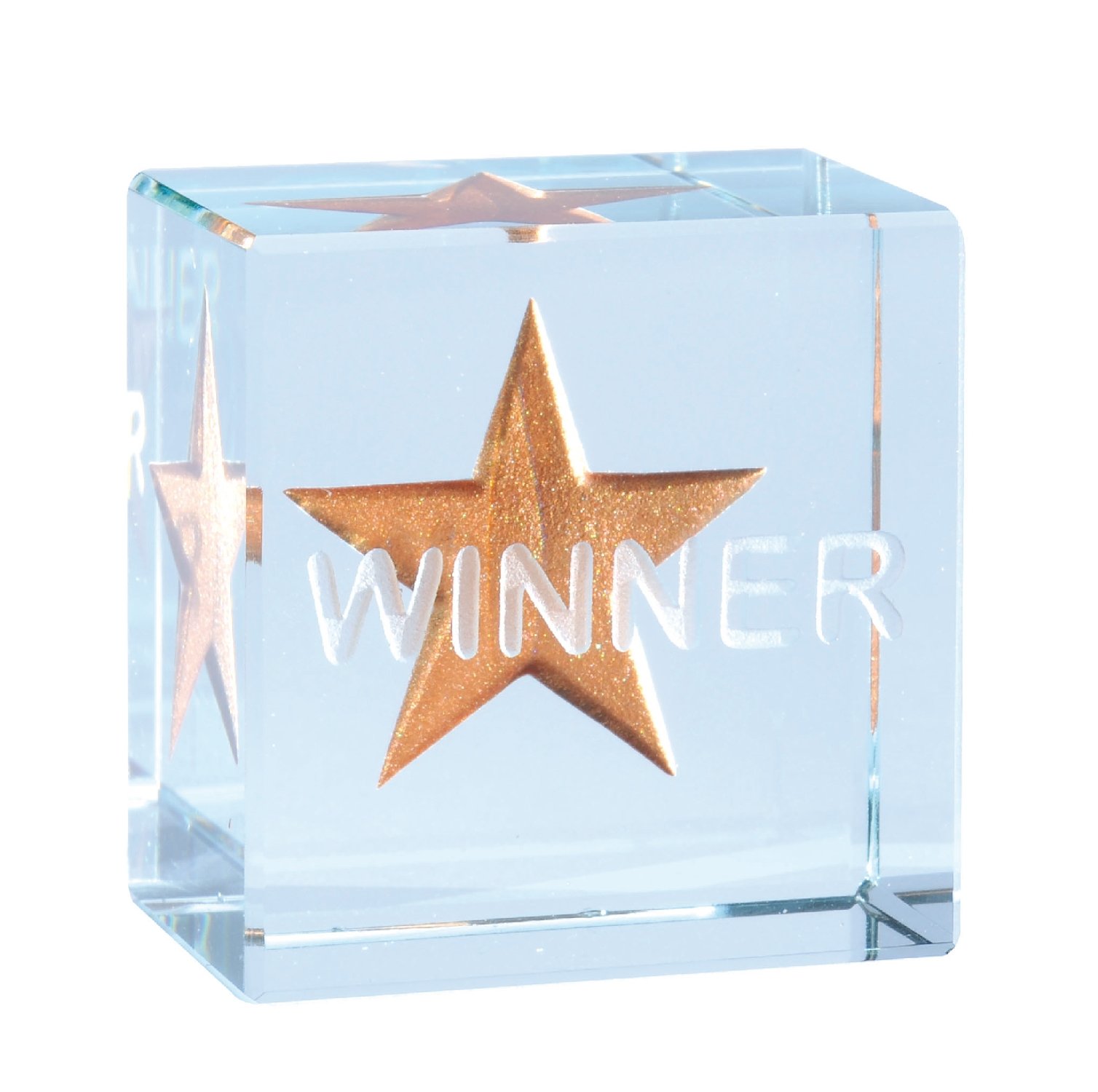 Spaceform Glass Text Token Winner Bronze Star 1625