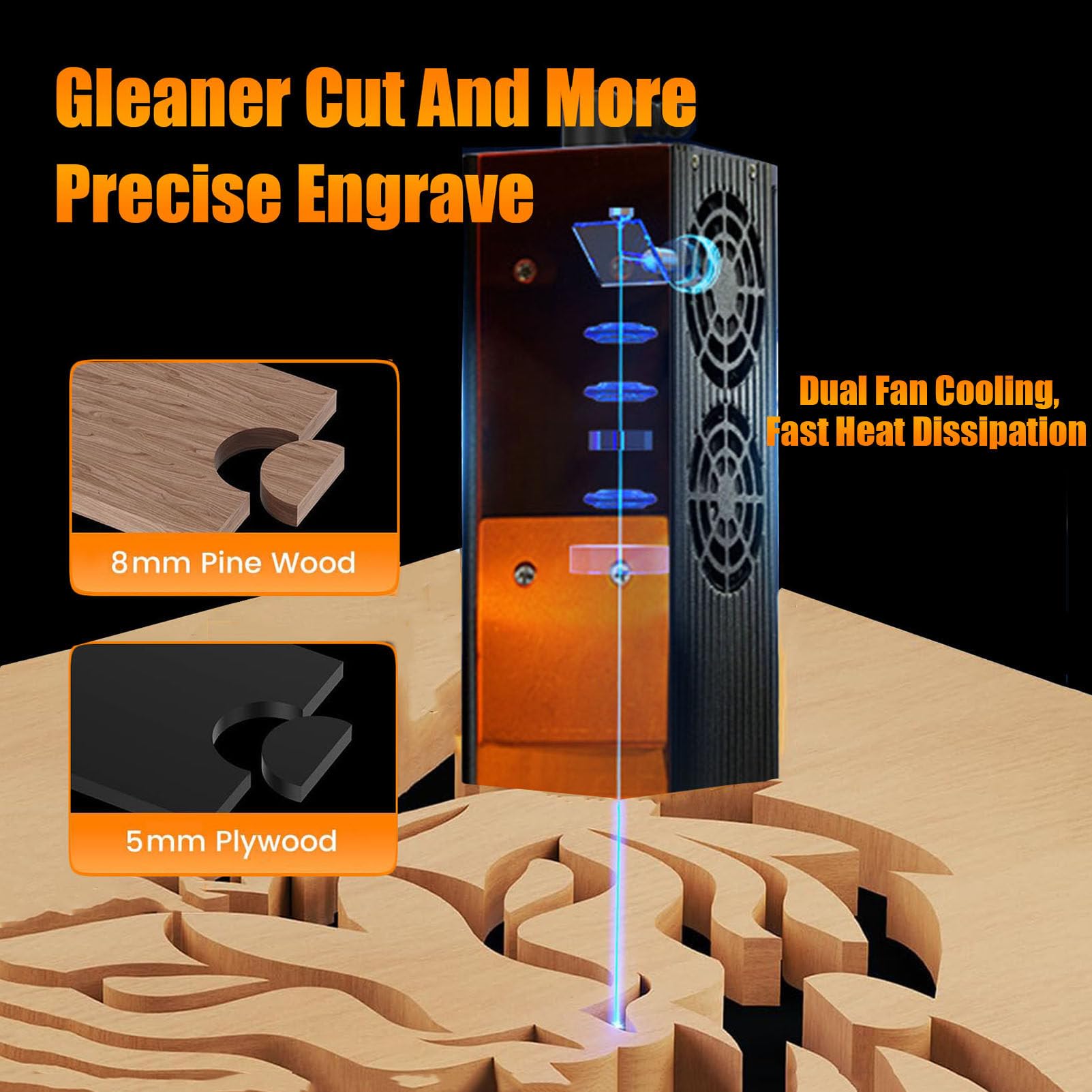 Incisore Laser da Tavolo da 10W, Taglierina Laser Chiusa con Protezione di Sicurezza, Macchina per Incisione Laser Unibody per Metallo E Legno, Carta, Acrilico, Vetro