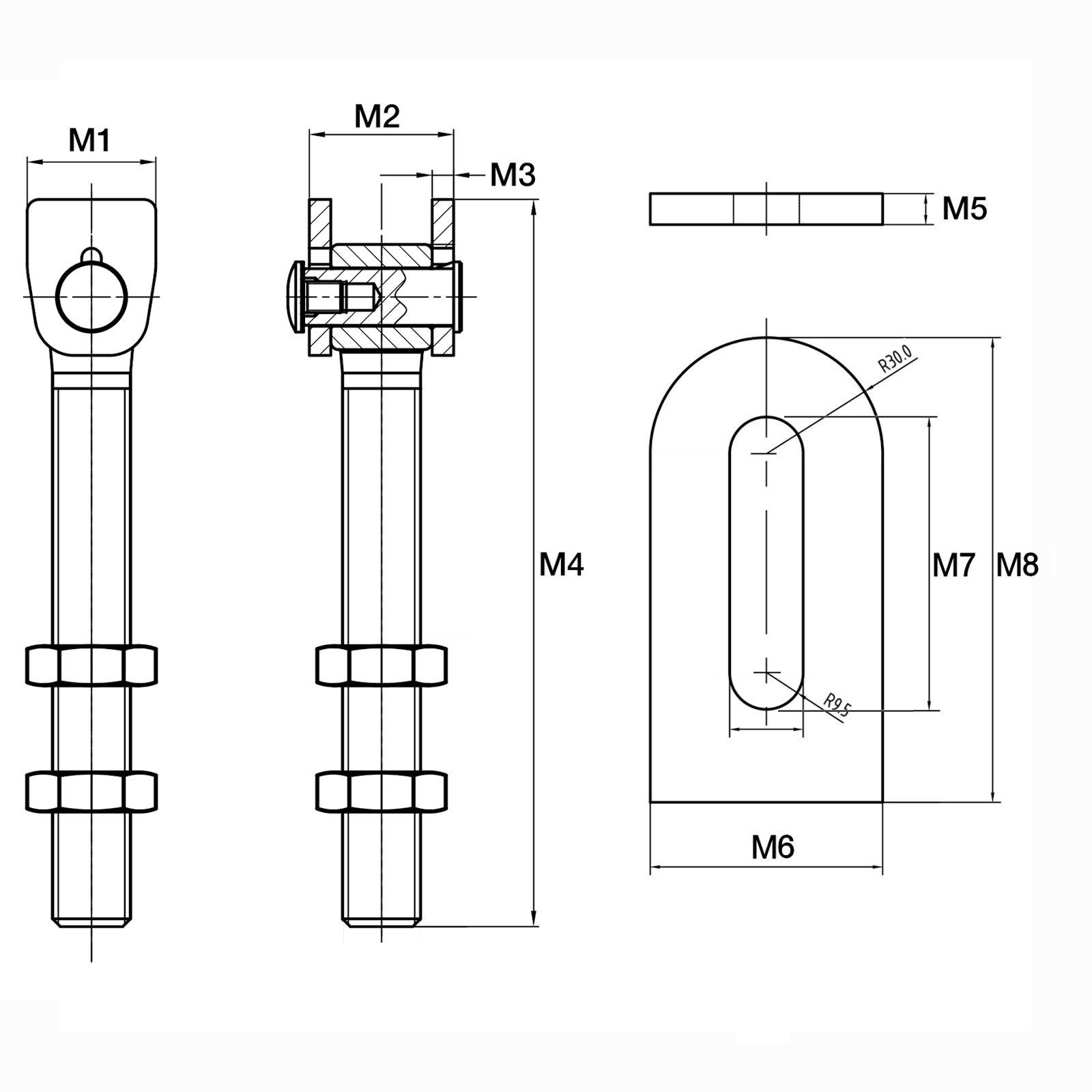 Image secondaire de 2 x Outils de so® Porte Charnière M18 ouvert 185 mm avec table d'hwei ßlasche réglable porte Angel anschweißscharnier Constructi