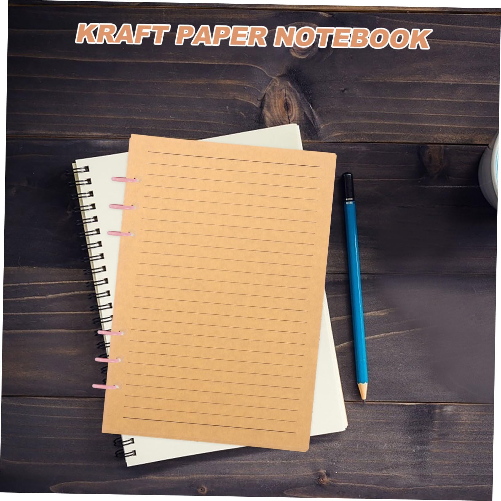 NUOBESTY 240 Blatt Nachfüllbares Notizpapier Liniert Recyclebares Kraftpapier Vintage Look Lose Einlagen Für Planer Tagebücher College Journal Nutzung Praktische Ringbuch Einlagen