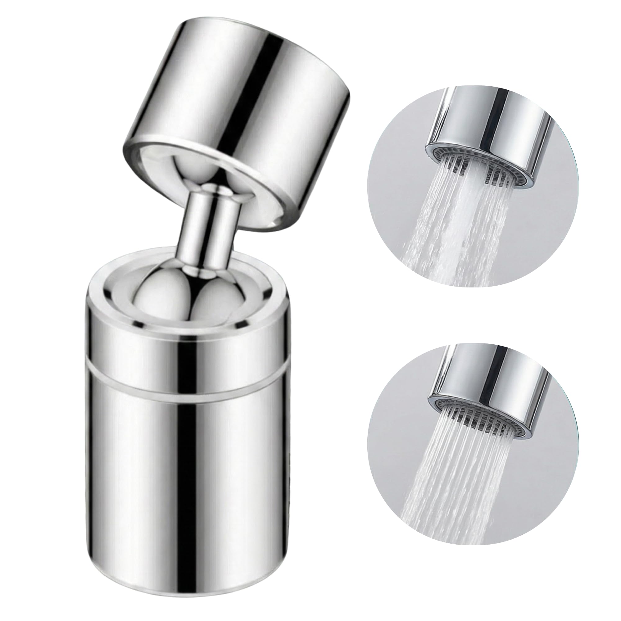 Kitchen Tap Spray Head, 360° Swivel Spout Kitchen Sink Tap, Tap Faucet Attachment Spray with 2 Functions Modes, Replacement Tap Aerator Sprayer Accessories, Universal Tap Adapter Attachment