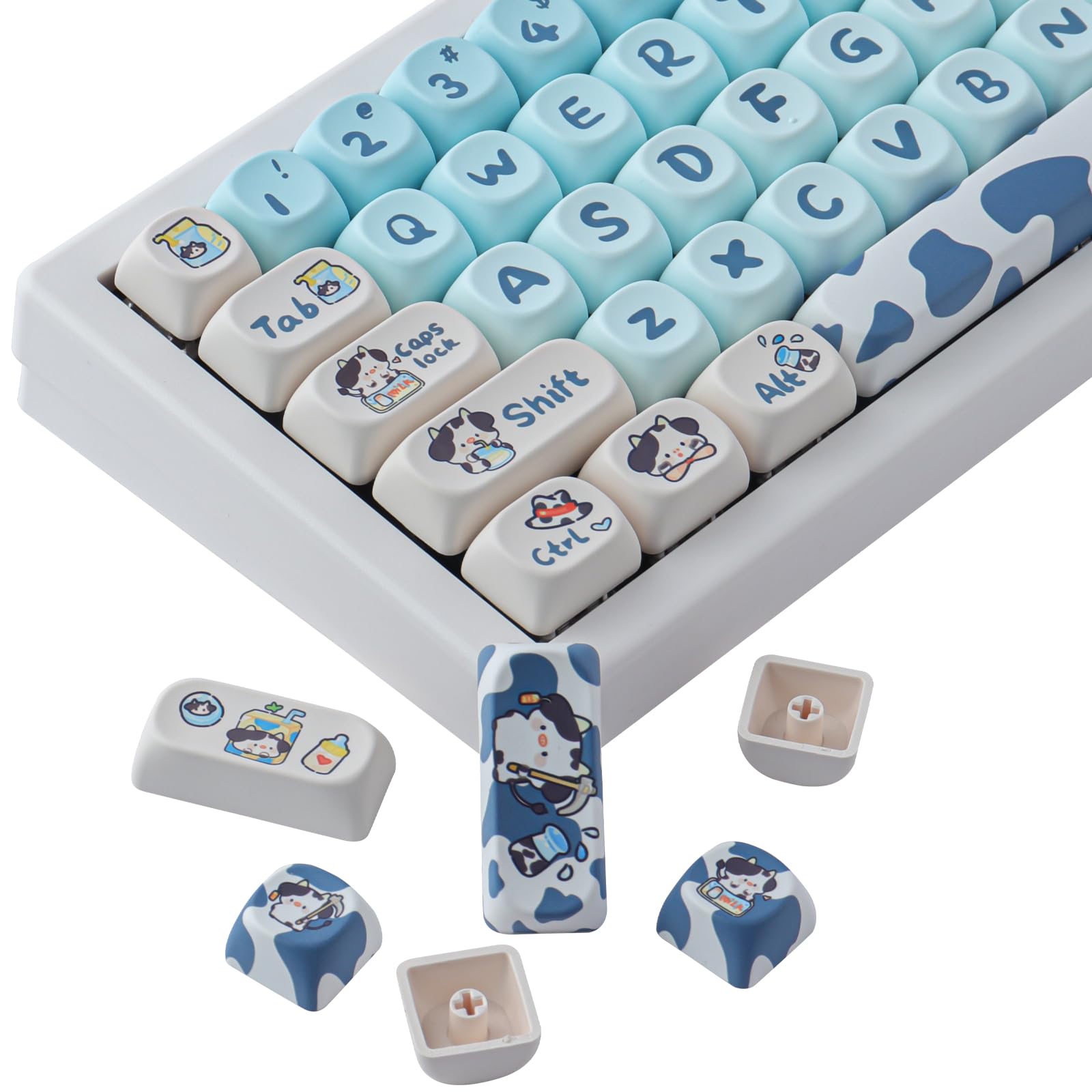 Teclas de 140 Teclas, Teclas de Perfil Moa, sublimación de Tinte, Juego de Teclas de diseño ANSI Personalizado, Compatible con interruptores Cherry MX, teclados Mecánicos