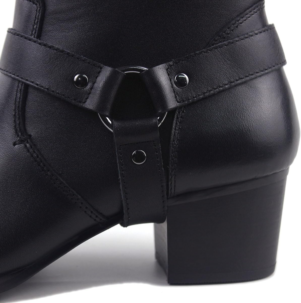 OSSTONE Dress Boot Men Designer Leather Chelsea Boots Casual Heel Shoes Zipper-up OS-JY002-US - Image 6