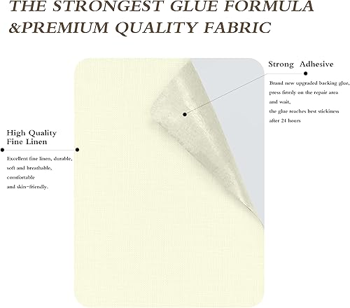 Vista 187 de Parches de reparación de lino grueso, parches de tela de lino autoadhesivos, 8 x 11 pulgadas, 2 unidades, multicolor, se pueden utilizar