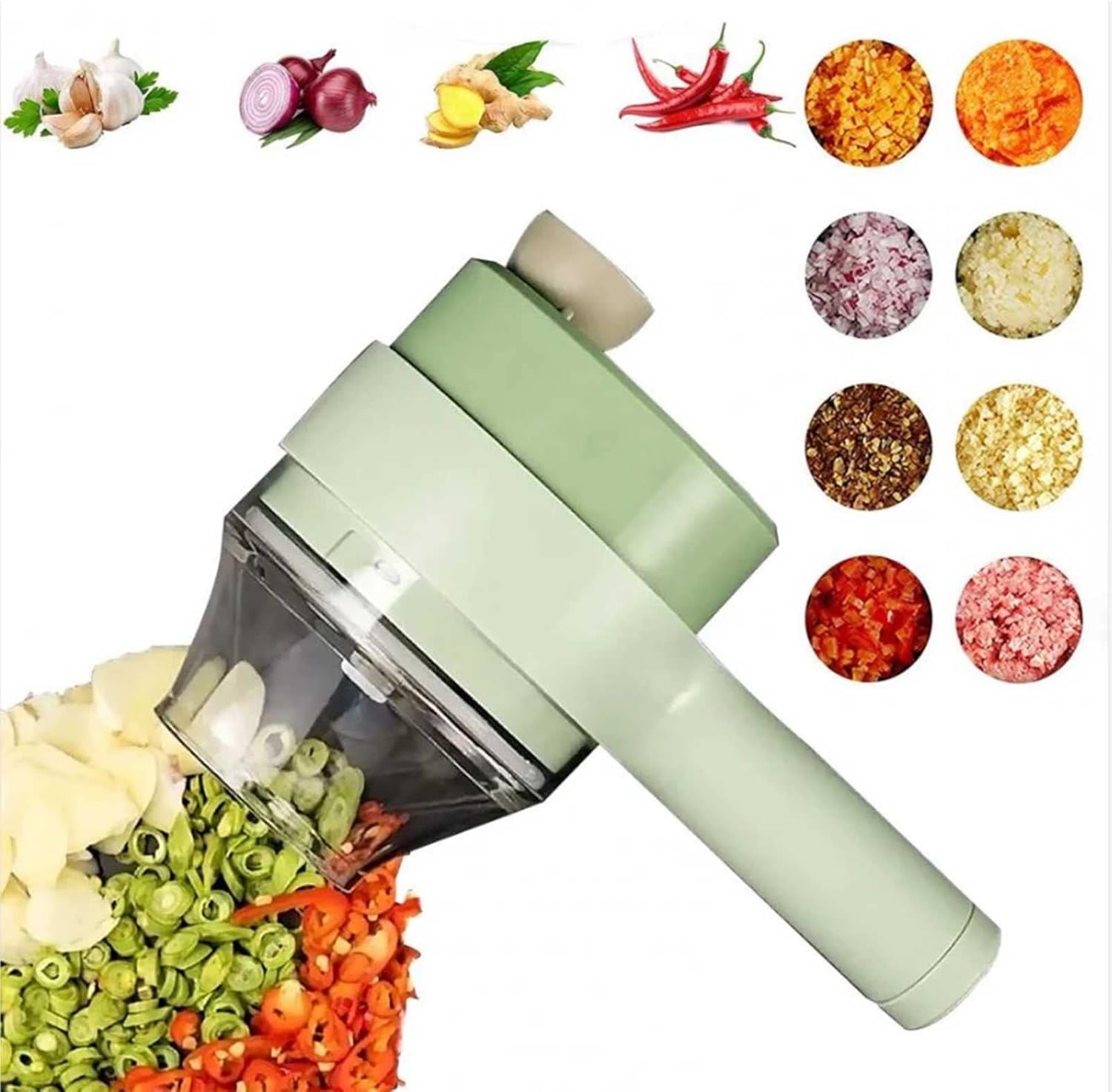 Portable 4 in 1 Electric Vegetable Slicer Set, Vegetable Slicer