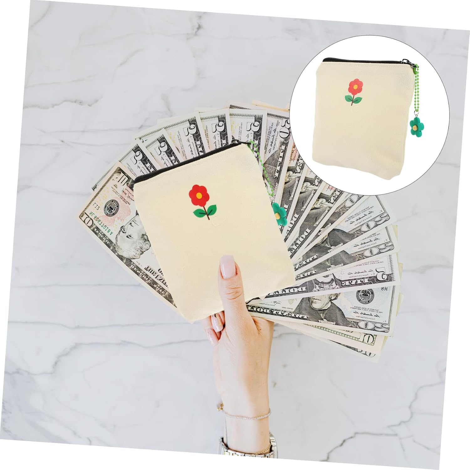 BESPORTBLE Sturdy Canvas Menstrual Pad Storage Bag Portable Pouch Chain Wallet Storage Bag for Daily Use Travel