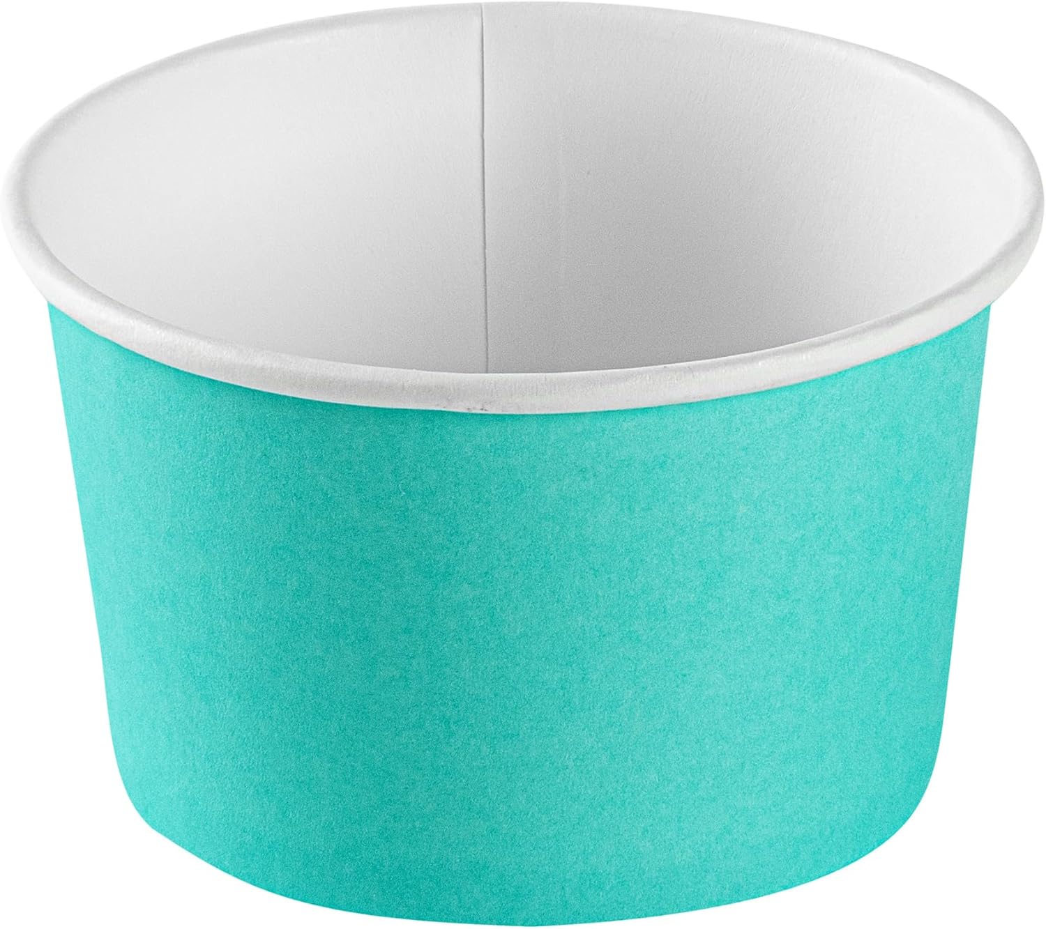 Coppetta 5 Ounce Dessert Cups, 200 Disposable Ice Cream Cups - Lids Sold Separately, Sturdy, Turquoise Paper FroYo Bowls, Striped, For Hot And Cold Foods, Perfect For Gelato - Restaurantware