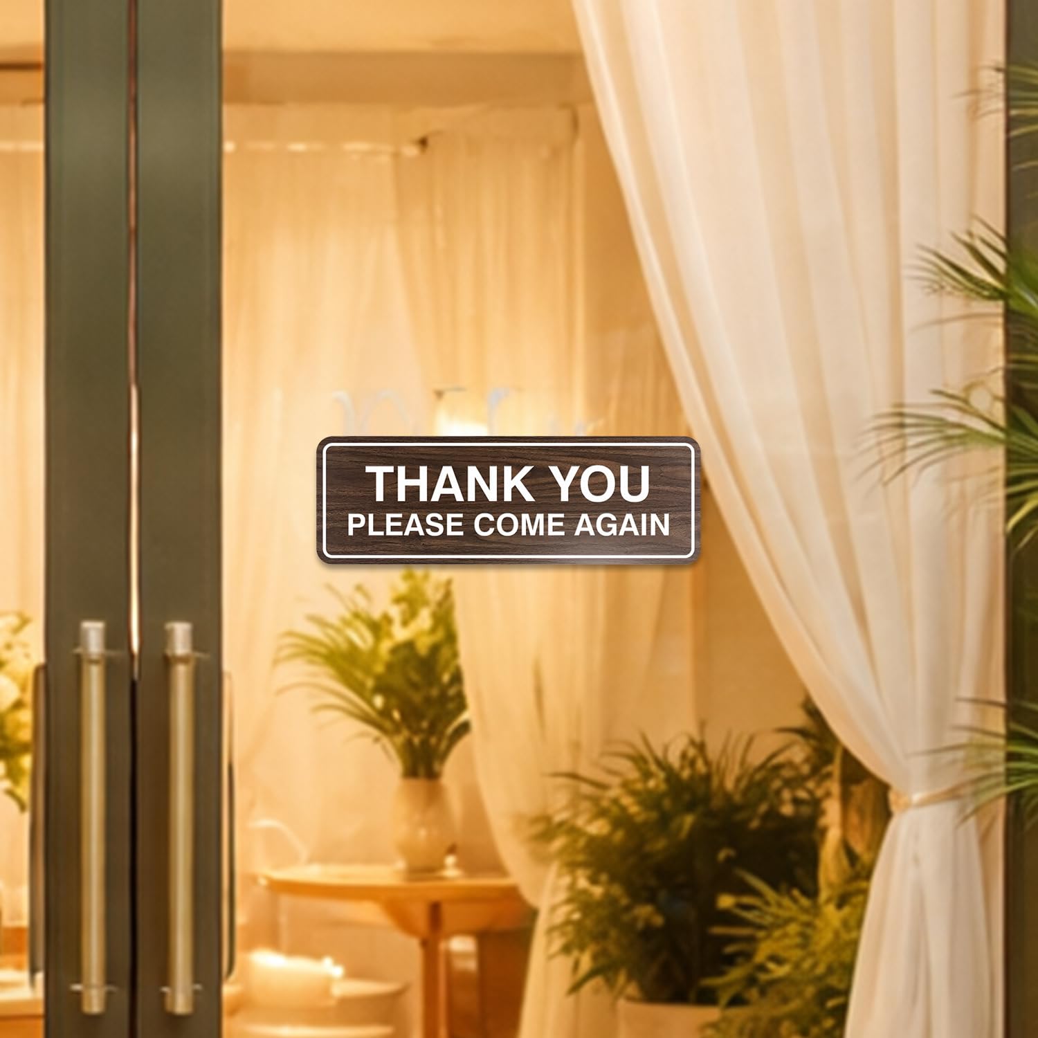 Amazon.com: Standard Thank You Please Come Again Sign - Black/Gold