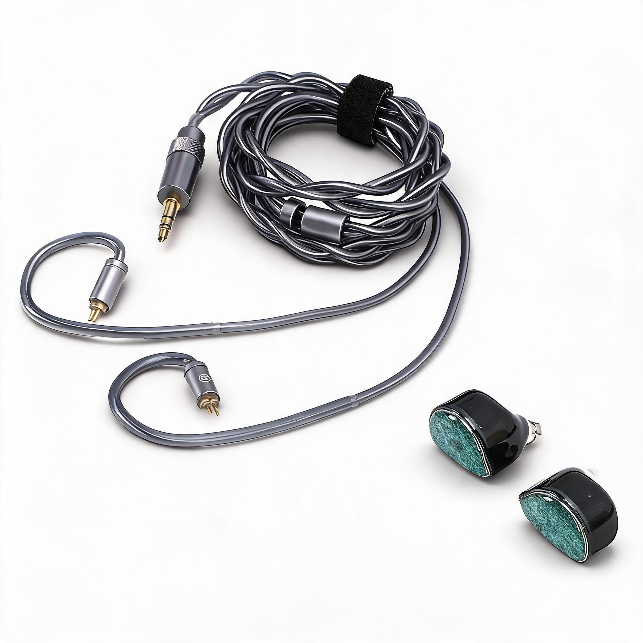 Sxhlseller Przewodowe Słuchawki Douszne HiFi, Słuchawki Douszne do Odtwarzania Muzyki w Grach, Ceramiczny Przetwornik 11 Mm z Odłączanym Kablem 3,5 Mm 4,4