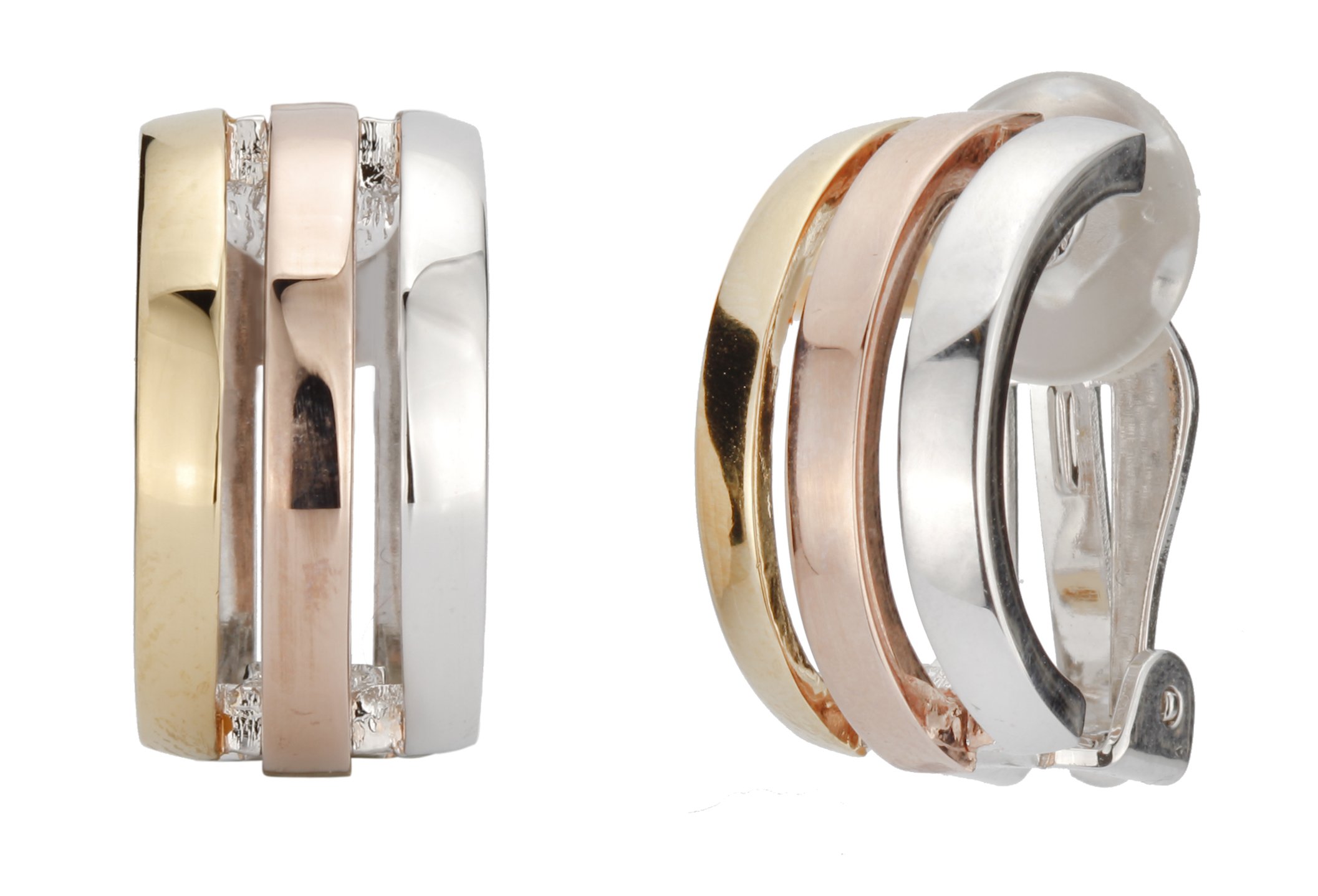 Traveller Orecchini a clip da donna, diversi colori, 21x11mm, Metallo