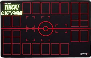 The Gaming Mat Company 2 Player Compatible Pokemon Playmat for Pokemon Cards- 28" x 18" x 0.16" Black & Red Battle Mat Stadium Board for Pokemon TCG Playmat Pokemon Mat Game for Pokemon Trading