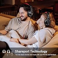 Vista 3 de OneOdio - Auriculares con cable de diadema para estudio y mezcla de DJ, auriculares estéreo con controladores de neodimio de 50 mm y conector de 1/4