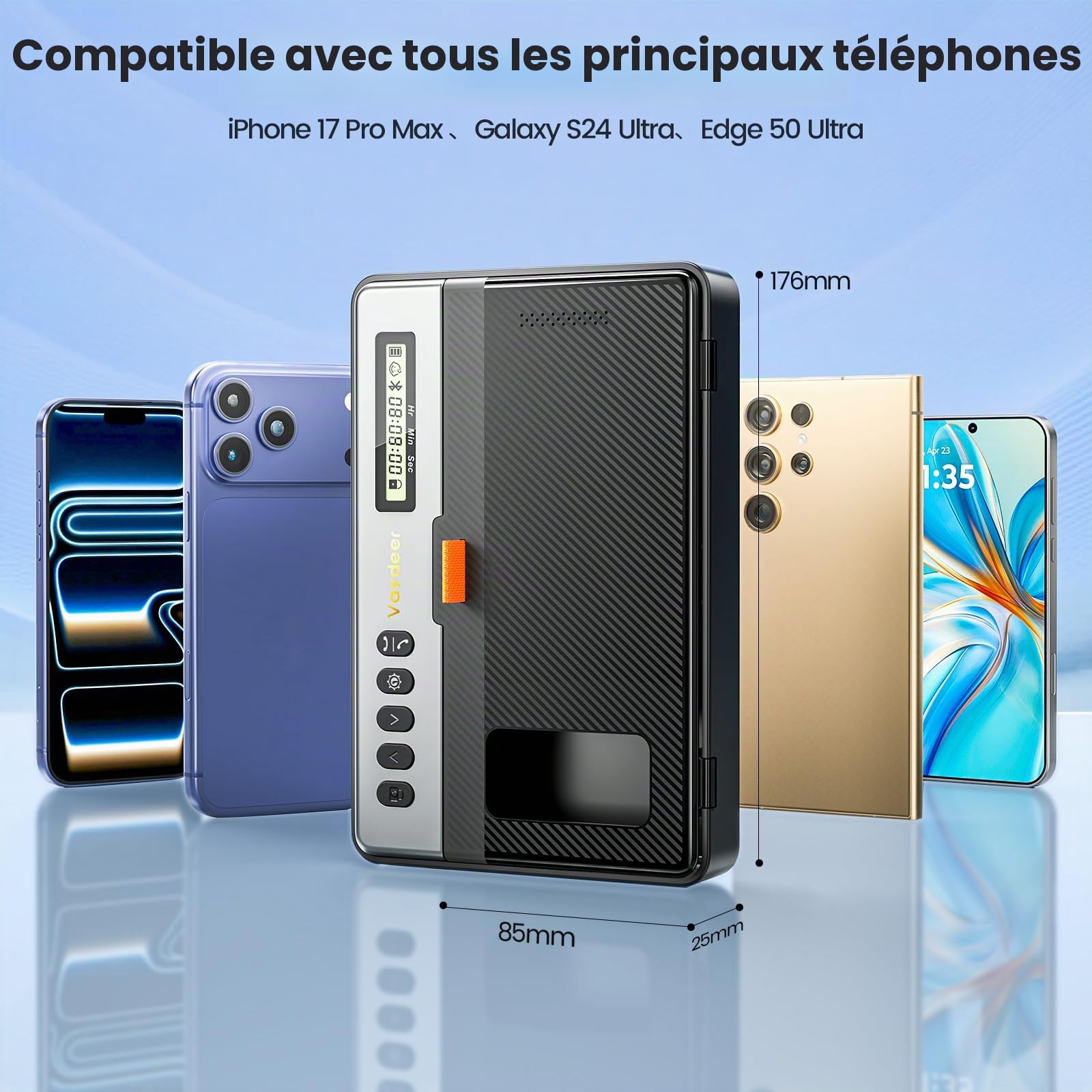 VAYDEER Boîte avec minuterie pour smartphone | Verrouillage temporisé et ouverture latérale pour limiter les distractions sans bloquer les fonctions essentielles.