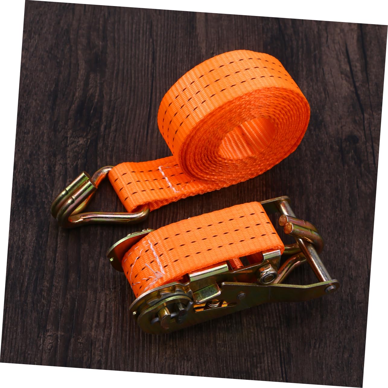 4 piezas / juego Correas de amarre con ganchos Hebilla de leva Juego de correas de hebilla de leva Correas de carga Trampas Bundler Trinquete Correa apretada Camión naranja Correas de trinquete Trin