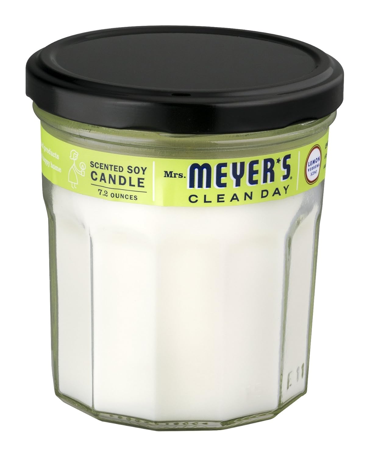 MRS. MEYER'S CLEAN DAY Soy Scented Candle, Lemon Verbena 7.2 oz (Pack of 6)