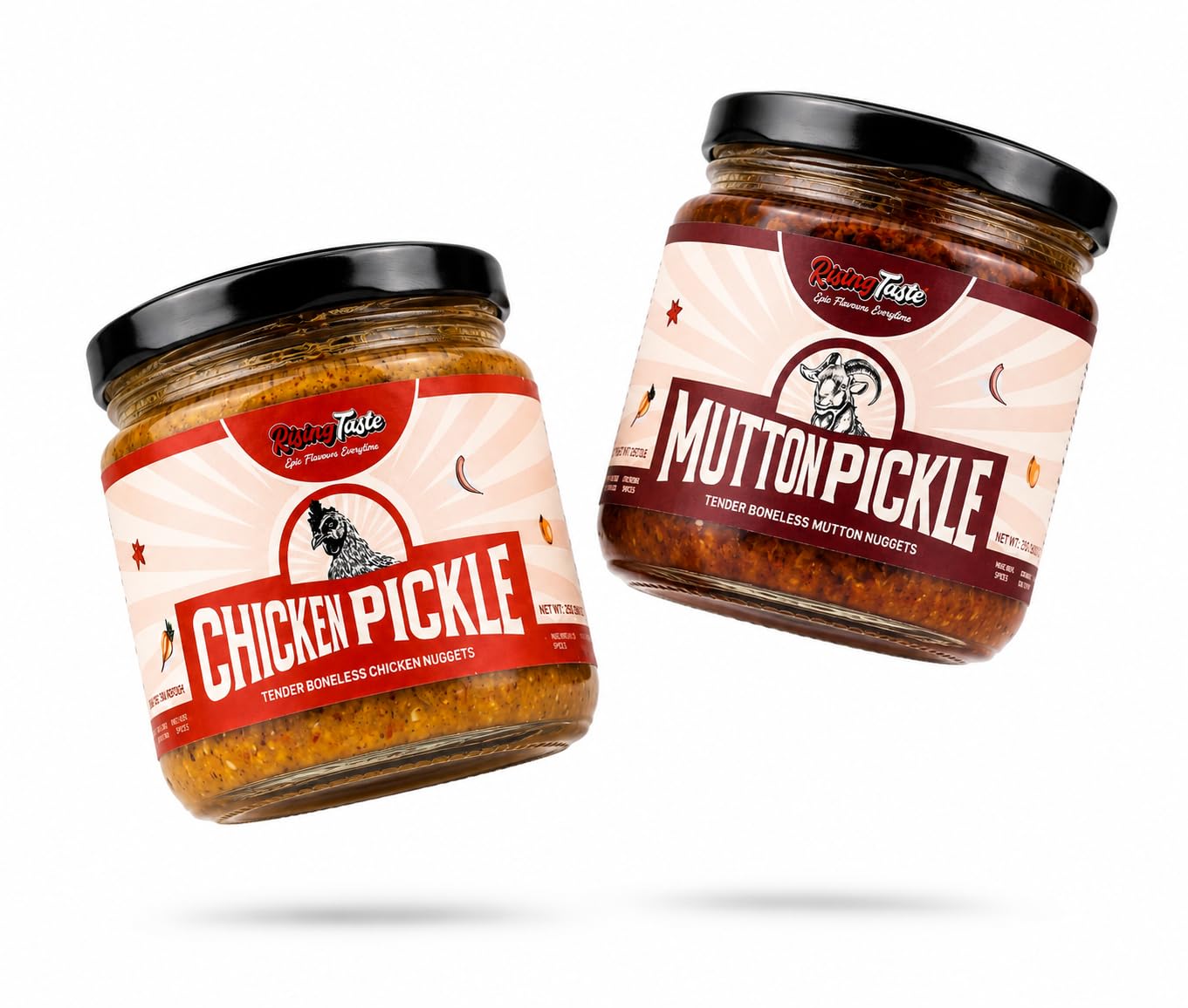 Rising Taste Premium Chicken Pickle & Mutton Pickle Combo Pack of 2 (250g Each) | Authentic Punjabi Style Non Veg Achar | Handcrafted Indian Meat Pickles with Natural Spices | No Preservatives Added Ready to Eat Pickle-image-21
