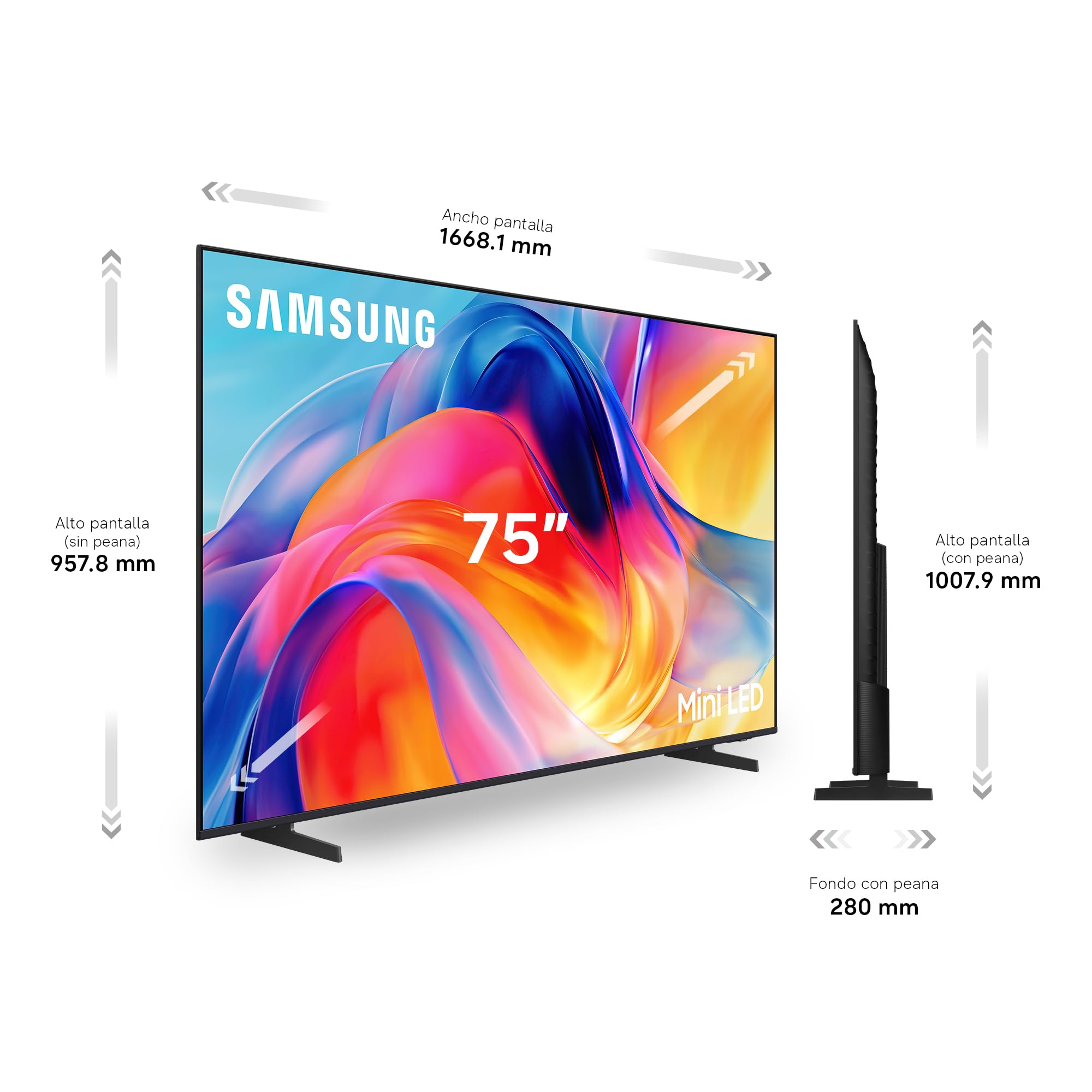 Samsung TV 75 Pulgadas Mini LED M73H 4K Smart TV con Vision AI Companion, Modo AI Football TV Plus, Deportes, Cine y Gaming