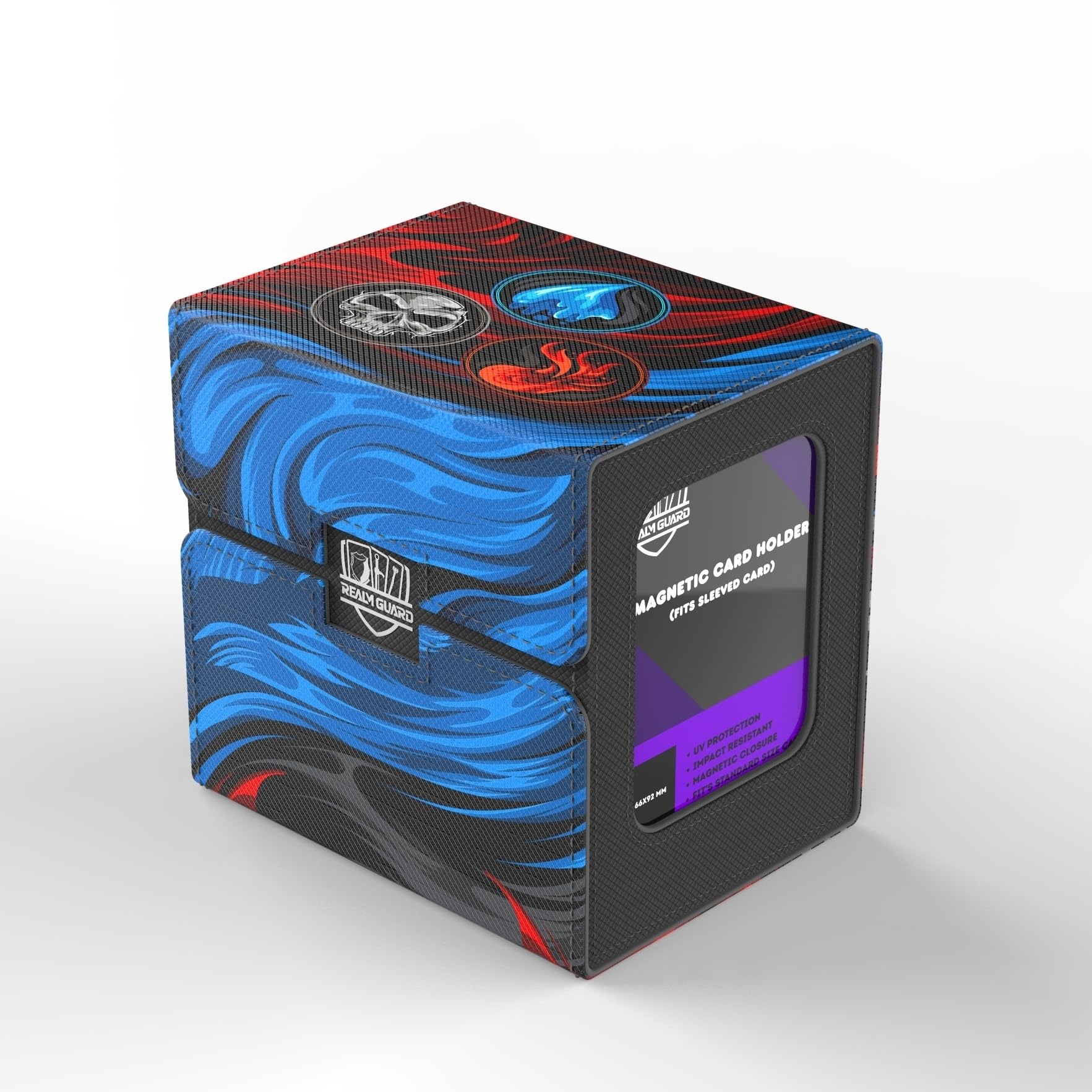 RACCライジングアーティスト カード BOX Blue Black Red) MTG Commander 100+ Card Custom Art Deck Box With