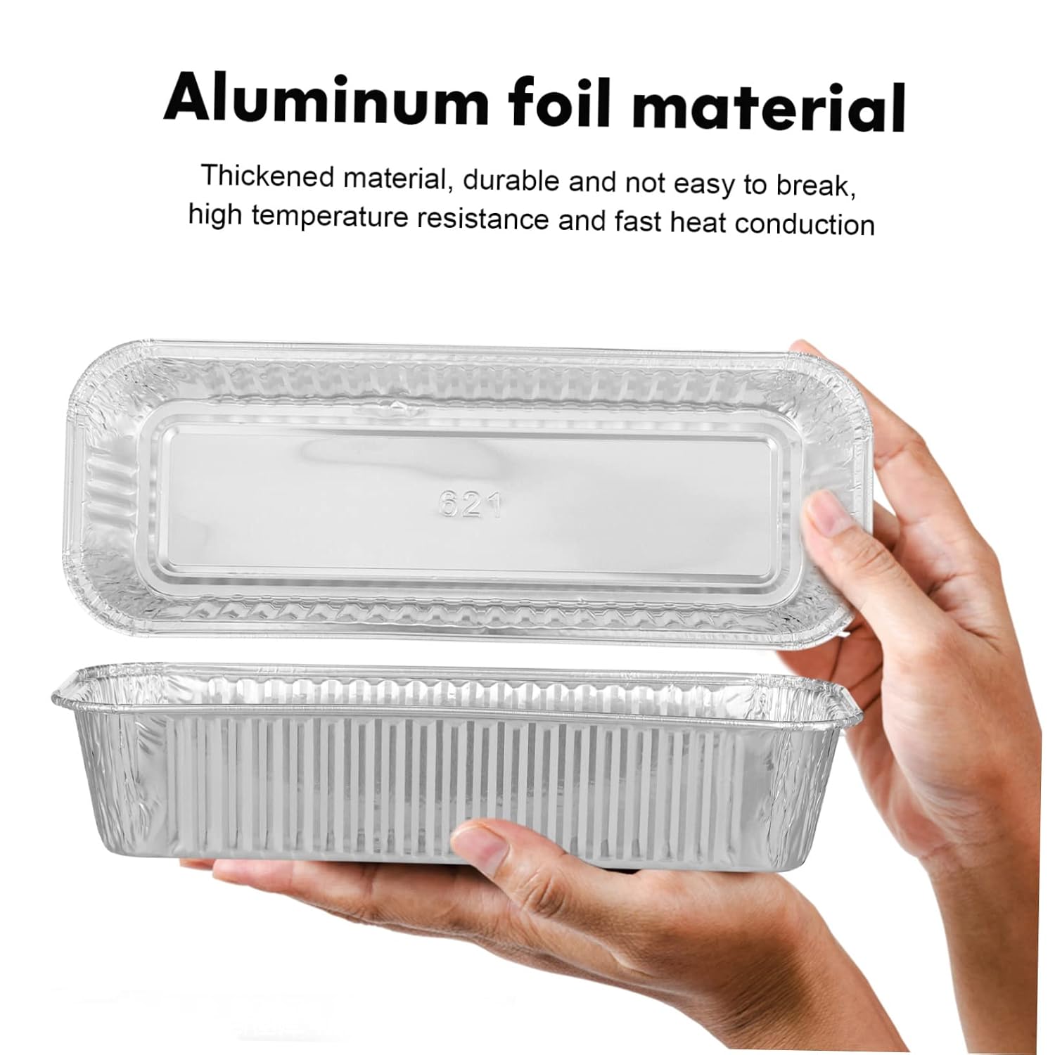 KICHOUSE 125pcs Aluminum Foil Pans Oven Tray Aluminum Tray Foil Pans Lids Heavy Duty for Baking Roasting Cooking