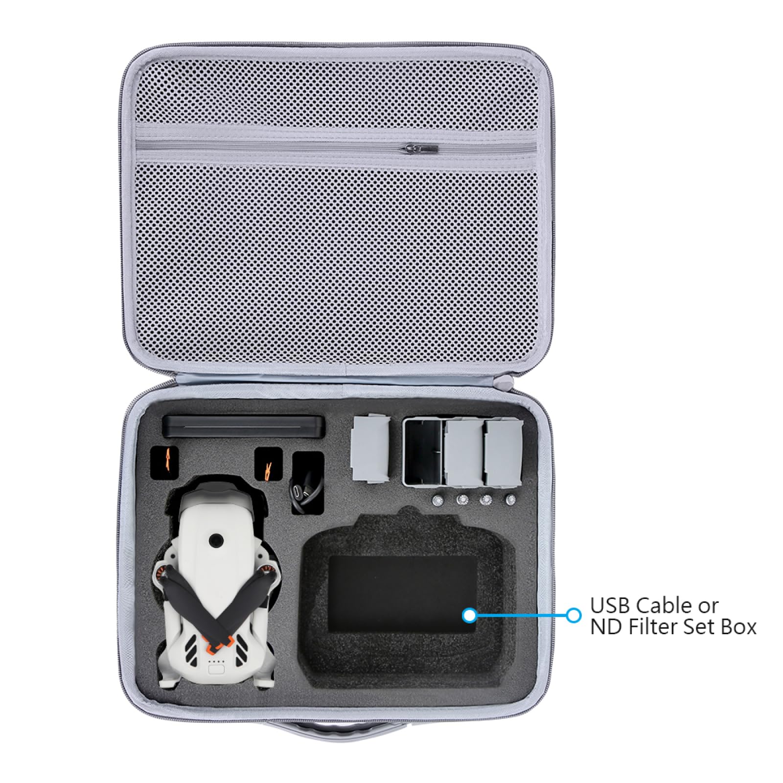 Torba do przechowywania o dużej pojemności do DJI Lito X1, podróżna torba do przenoszenia drona, odporna na wstrząsy i upadki akcesoria do toreb ochronnych, twarda przenośna torba na ramię PU, Szary