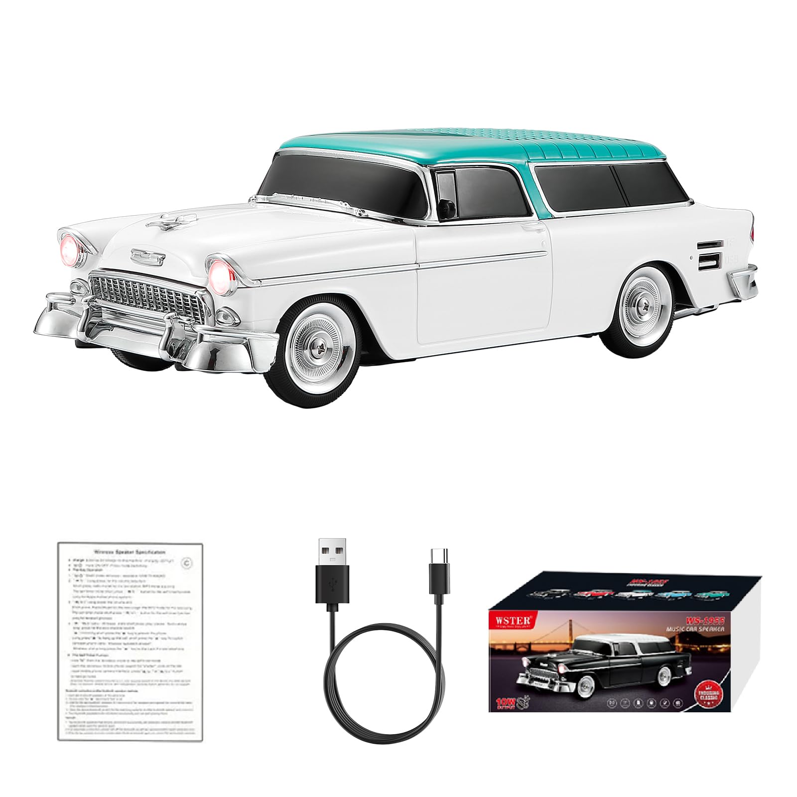 Bluetoothオーディオ Amazon.com: WSTER WS-1955 Retro Sedan Bluetooth Replica Speaker