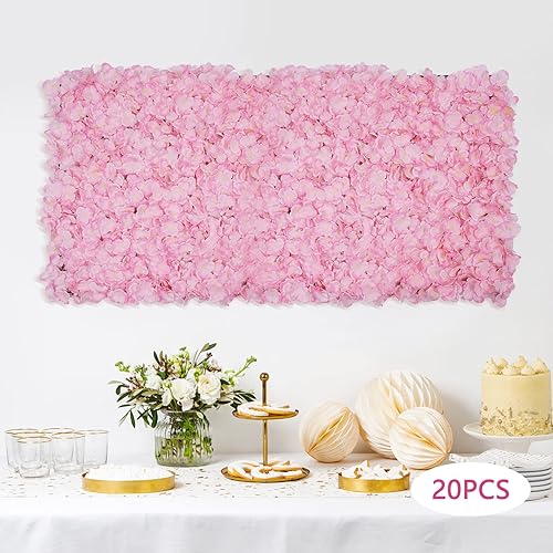 Miniatura 9 de Panel de pared de flores densas, 15.8 x 23.6 pulgadas por rosa rosa, decoración de pared de flores artificiales, decoración de fondo de flores para