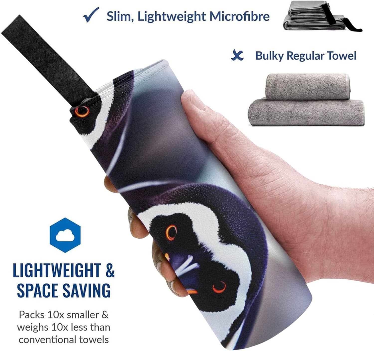 Cute Penguin Head Quick Drying Bath Towel,Microfibre Soft Large Bath Towel,Highly Absorbent Dry Quickly Bath Sheet