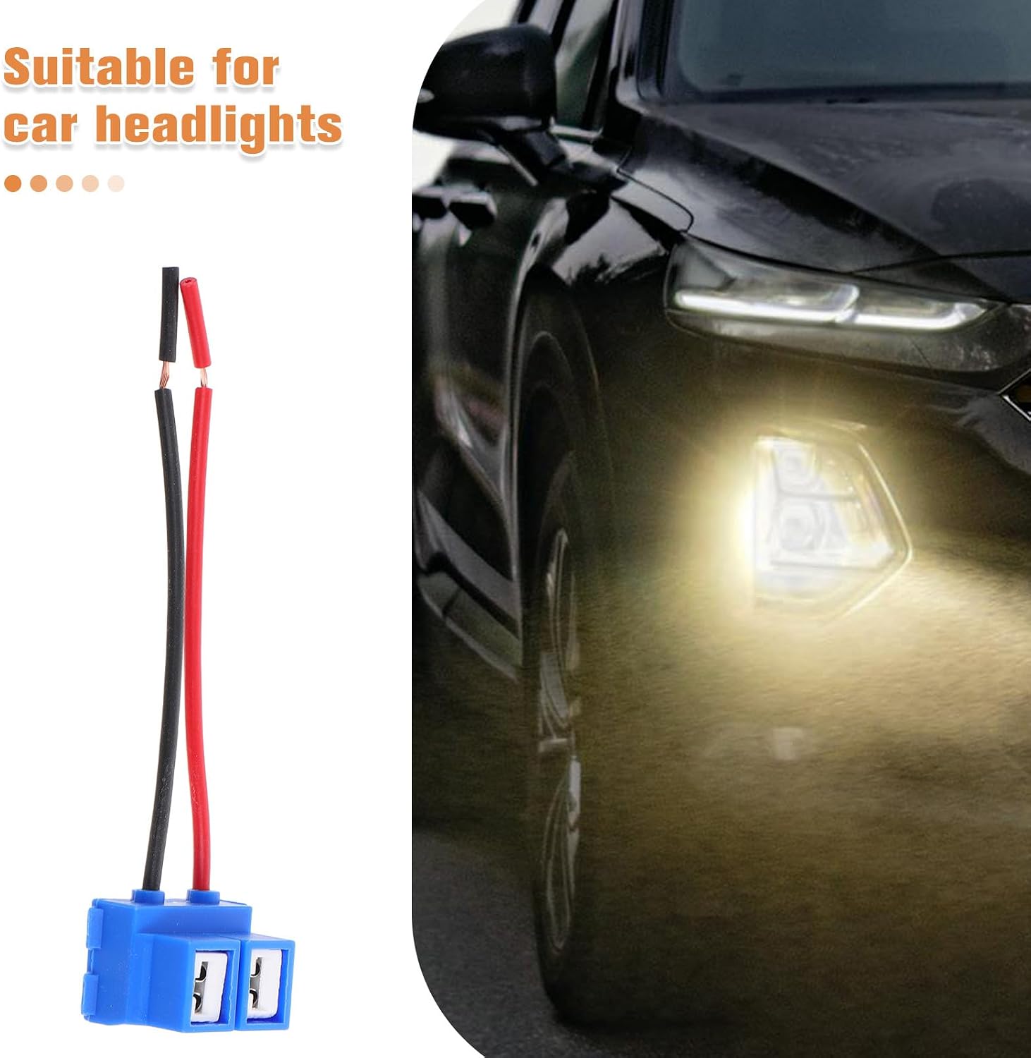 10PCS Headlight Harness: Ceramic H7 Wiring Harness Headlight Socket - Pigtail Socket Female Plug Fog Light Connector Car Accessories