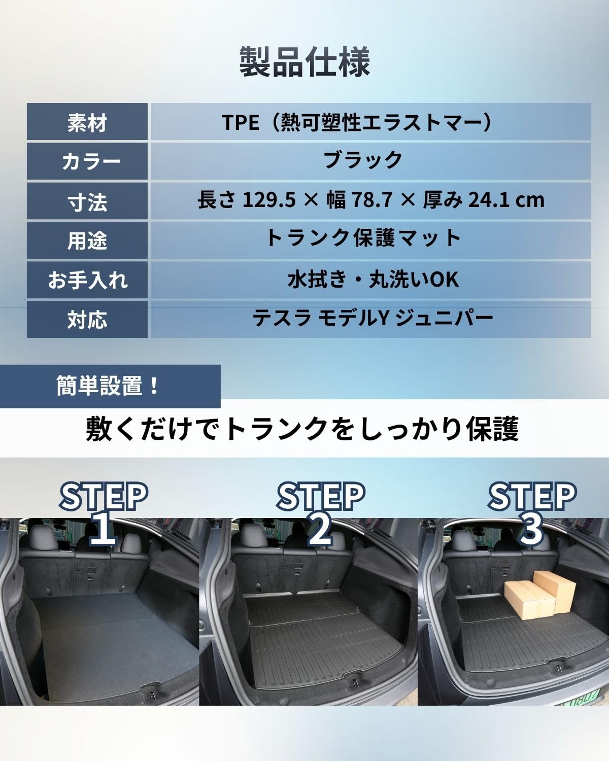Amazon.co.jp: テスラ モデルY ジュニパー フロアマット トランク