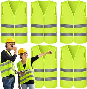 10 Gilets De Sécurité Haute Visibilité – Orange/jaune Fluo – Pour Voiture Et Chantier