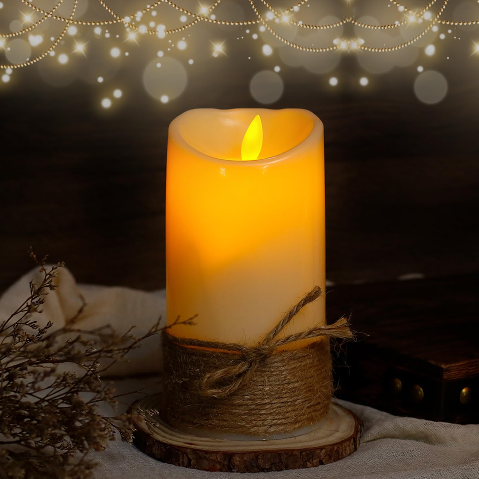 Bougies LED à Flamme Vacillante - 2 Pièces, Sans Flamme, Piles Incluses, Pour Décoration Noël, Anniversaire