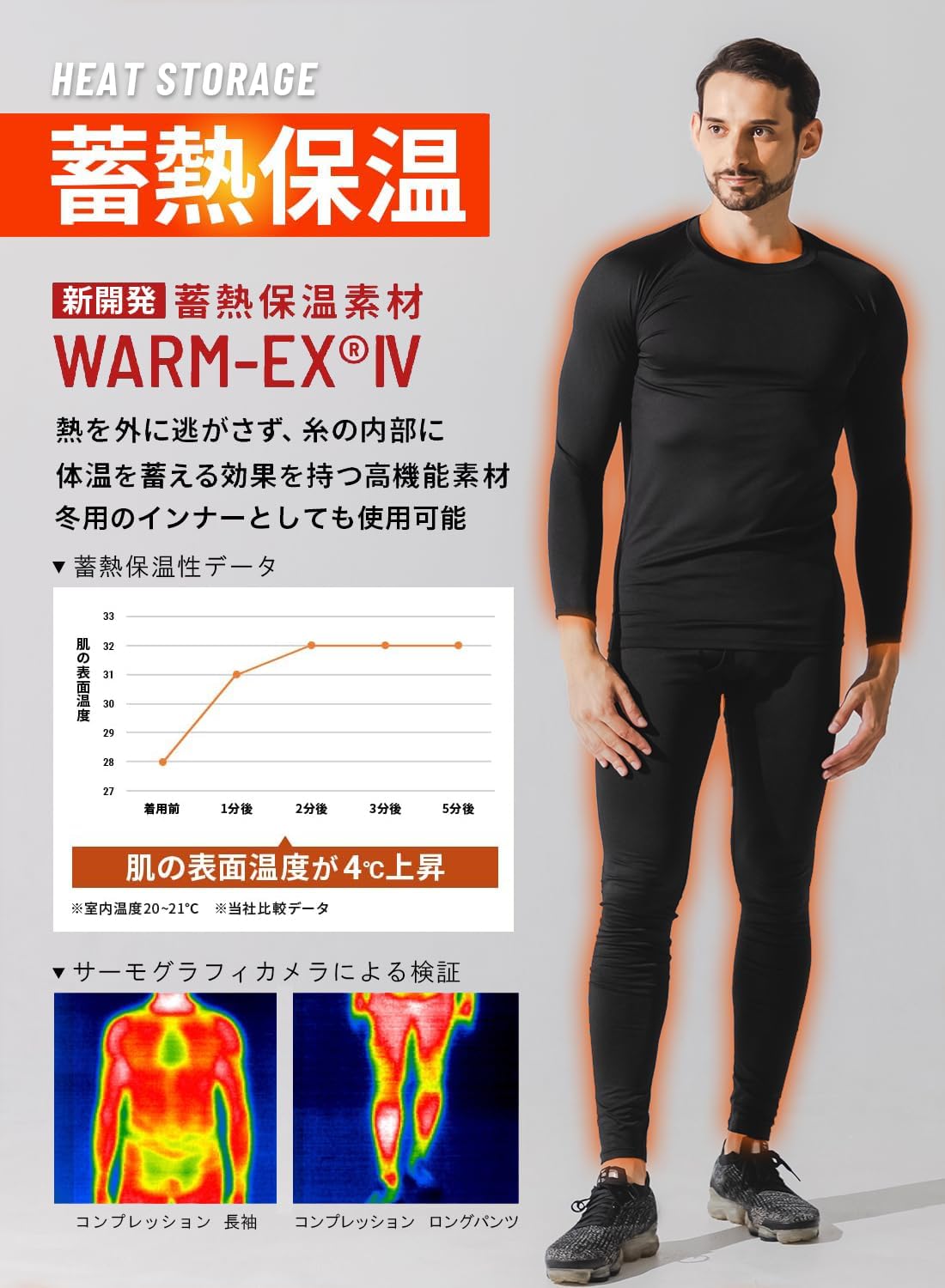 [Astraia Avant] コンプレッションタイツ コンプレッションウェア メンズ ロングパンツ レギンス スパッツ ストレッチ 前閉じ 前開き 蓄熱保温 微起毛 秋 冬 吸汗速乾 消臭 作業着インナー 冬用インナー[AA72_AA75]