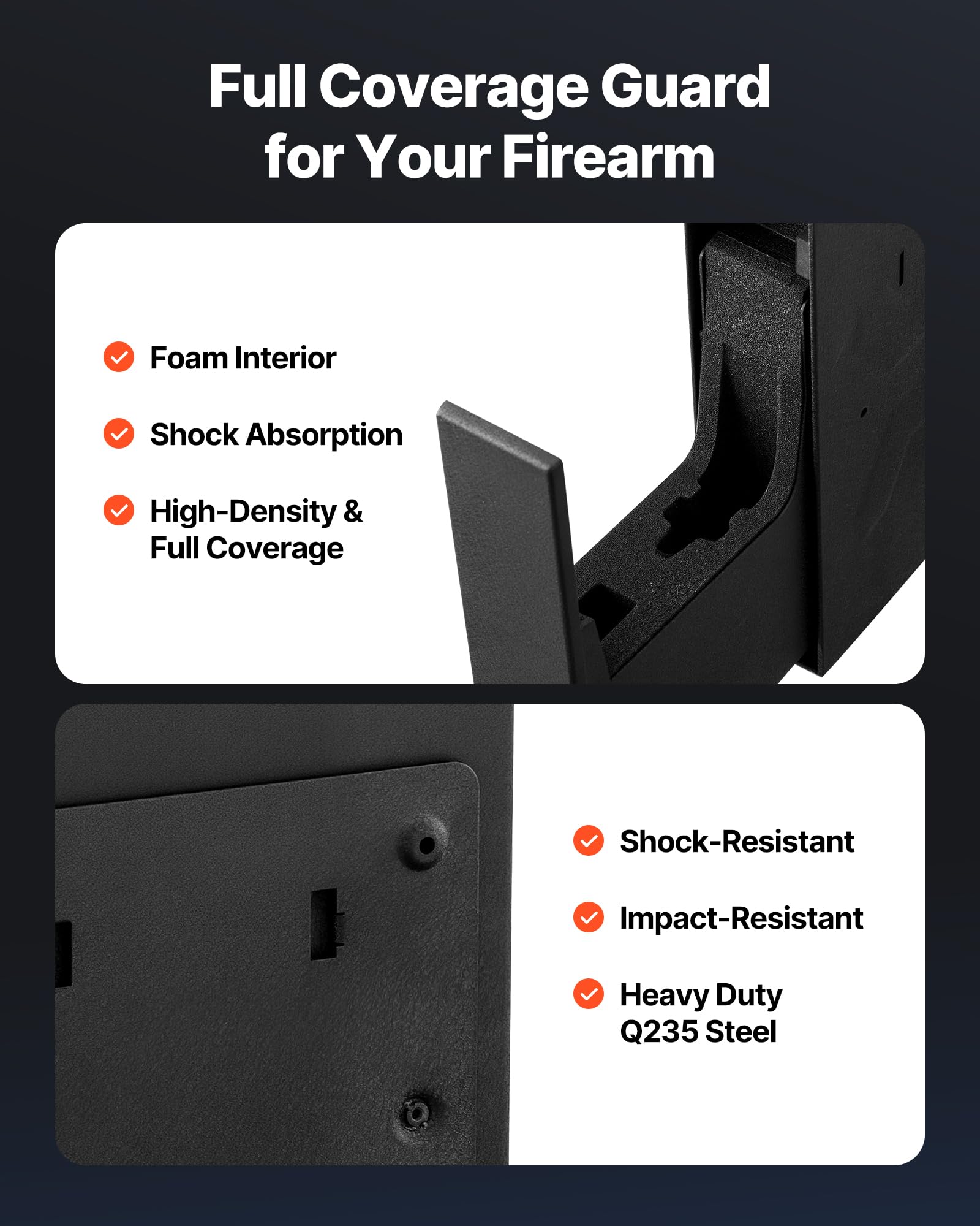 VEVOR Caja Fuerte para Pistolas, Control Deslizante, 3 Formas de Acceso: Huella Dactilar, Contraseña, Llave, Capacidad 1 Pistola 1 Cargador, Negro