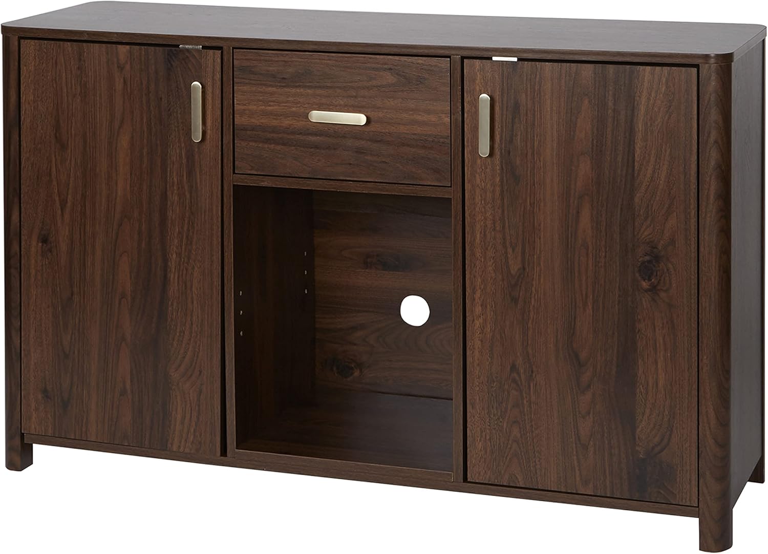 Decor Therapy Emerson Storage Media Console TV Stand for TVs up to 59", Walnut