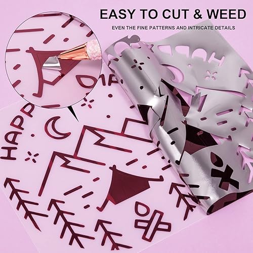 Miniatura 3 de VINYL FROG Vinilo cromado granate, rollo de vinilo adhesivo de espejo brillante de 12 x 60 pulgadas, vinilo metálico granate, vinilo permanente,