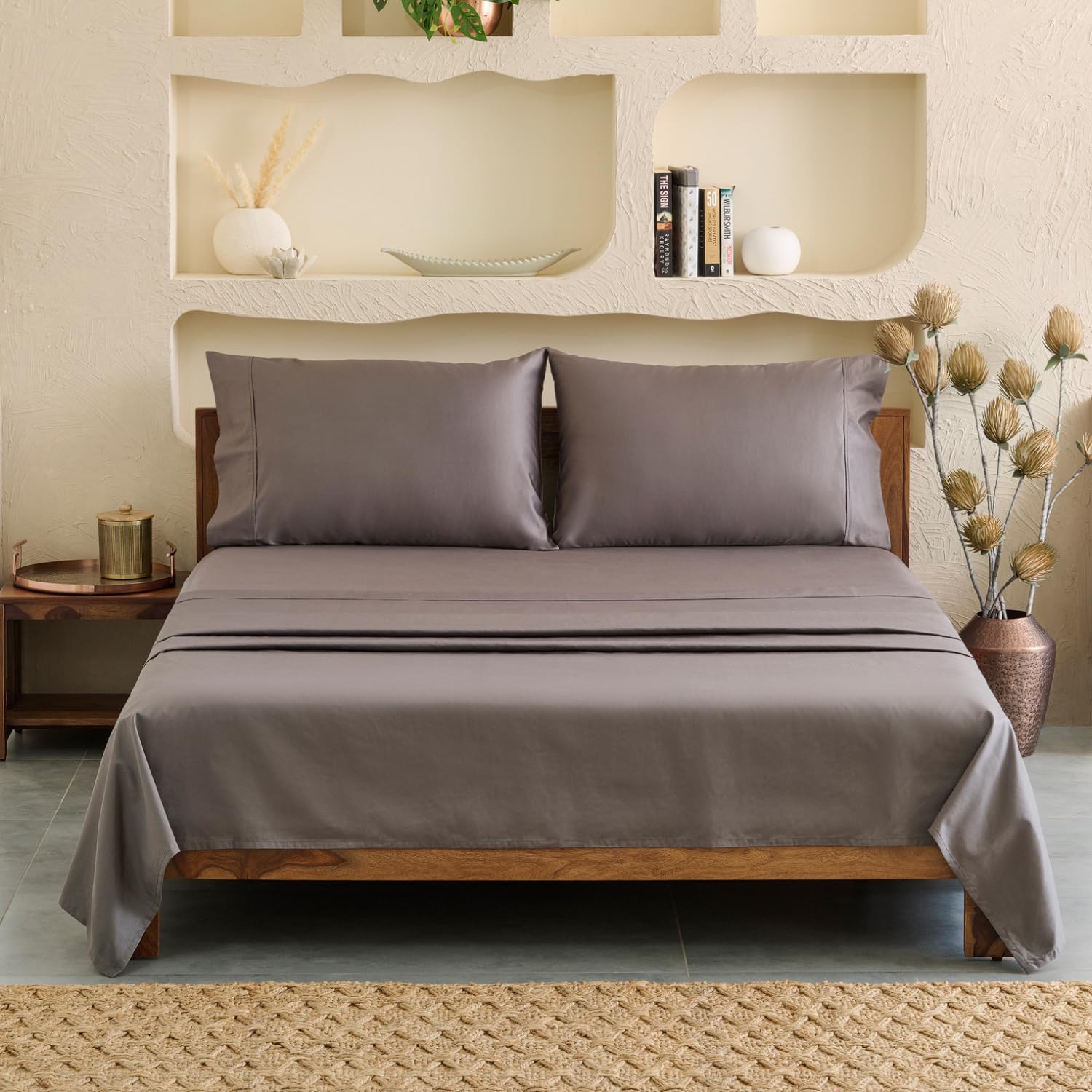 Weddingly Certified Supima Cotton Queen 4-Piece Sheet Set|Fiber Coin for genuity|100% American Cotton|15 Inch Deep Pocket|Ultrasoft & durableVibrant