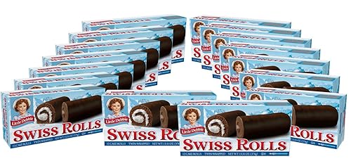 Little Debbie Swiss Rolls, 96 Twin-Wrapped Cake Rolls, Brown, 12