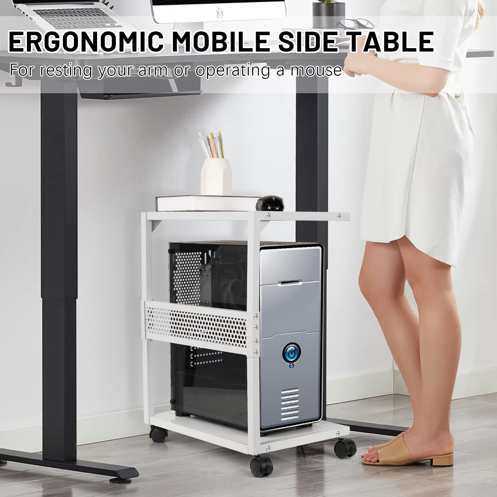 Snapklik.com : Bfttlity PC Stand Computer Tower Stand 2-Tier Metal CPU ...