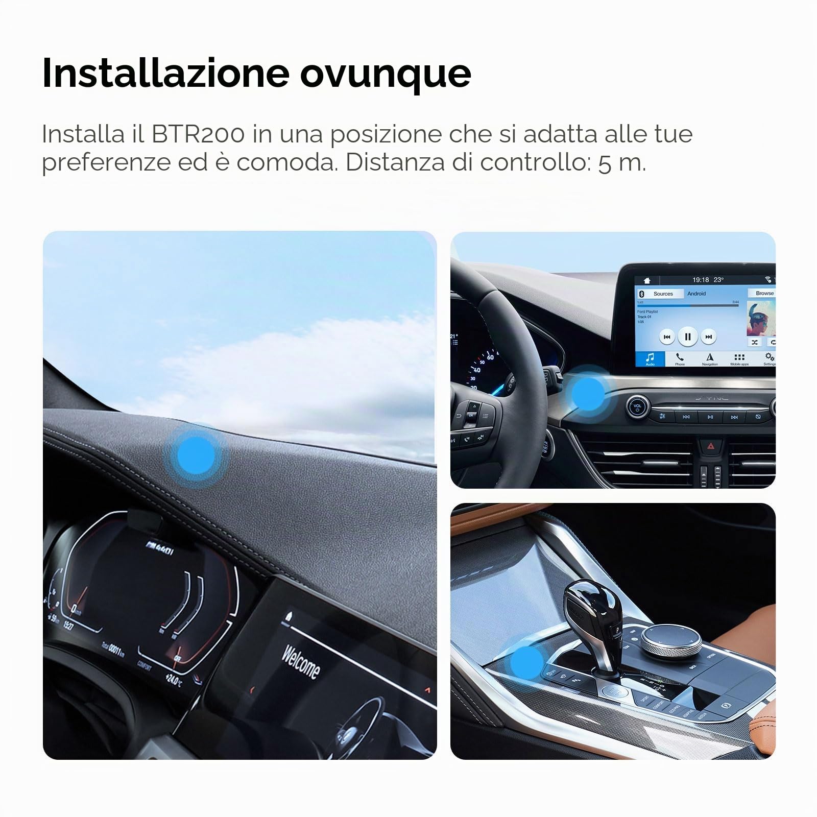 (BTR200)Telecomando wireless Bluetooth ufficiale VIOFO per fotocamera Dashboard dashcam serie A139/229 Plus /A229 Pro /VS1 per Registrazione di Emergenza