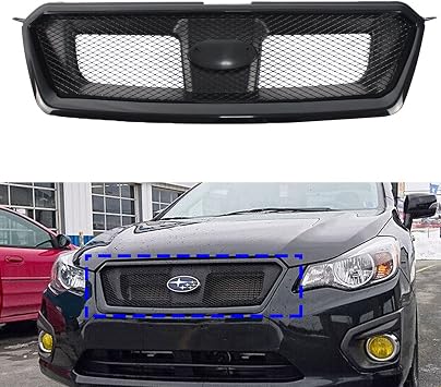 BST BSSP Front Sport Style Mesh Black Grille Grill Assembly Replacement for 2012-2016 Subaru Impreza J1010FJ010V2 for 2013 2014 2015 Subaru XV Crosstrek