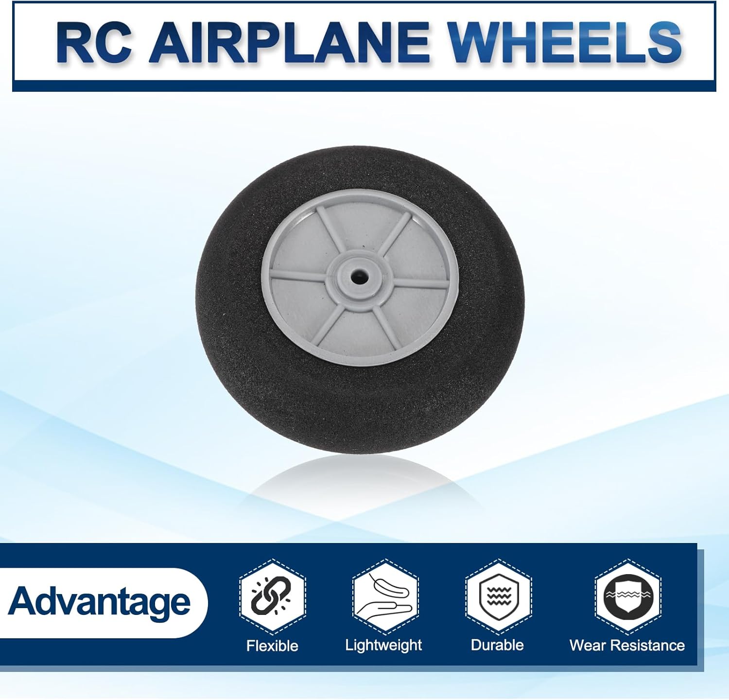 MECCANIXITY RC Airplane Wheels 2.36" OD x 0.73" T Aircraft Sponge Wheels Foam Wheel Replacement for DIY RC Model Plane 2 Pcs