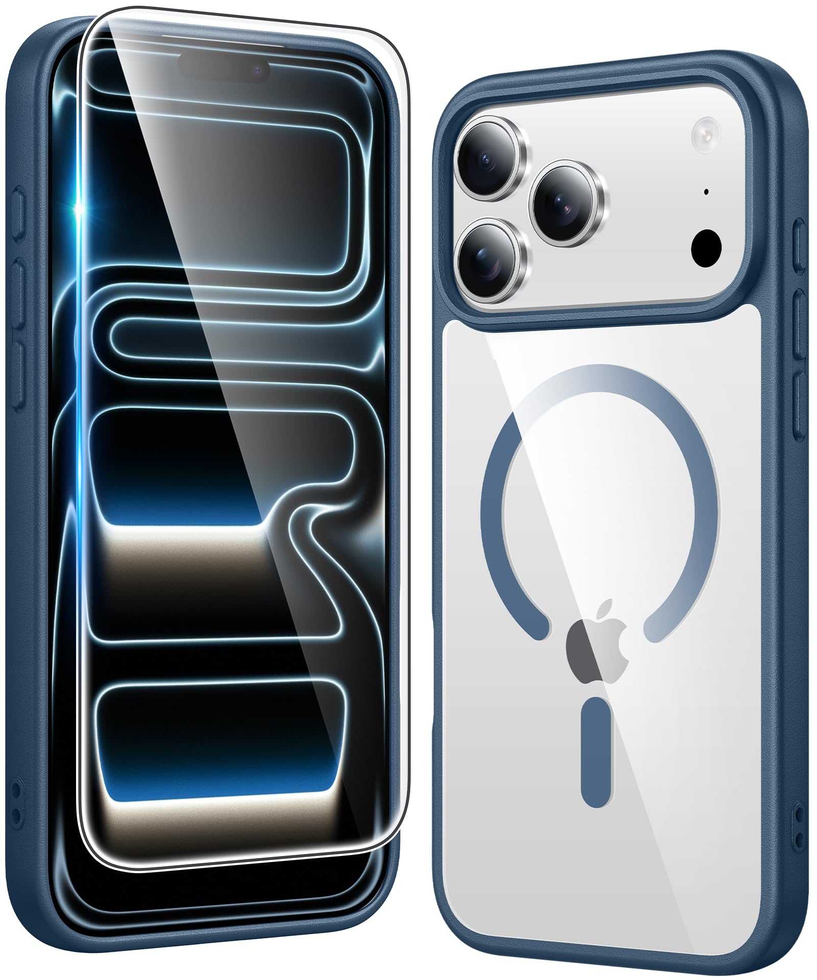 FNTCASE for iPhone 17 Pro-Max Case Compatible with Magsafe Clear Phonecase | Screen Protector, Military Grade Drop Protection, Slim Magnetic Phone Cases, Shockproof Bumper, Transparent Cell Cover